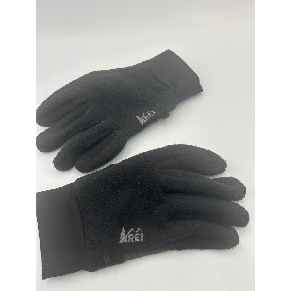 REI Polartec Fleece Gloves Black Mens XL Winter Hiking Reinforced Palm Grip